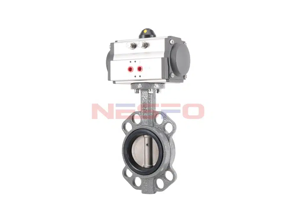Valvola a farfalla pneumatica butt-clamp in acciaio fuso D671X-16C