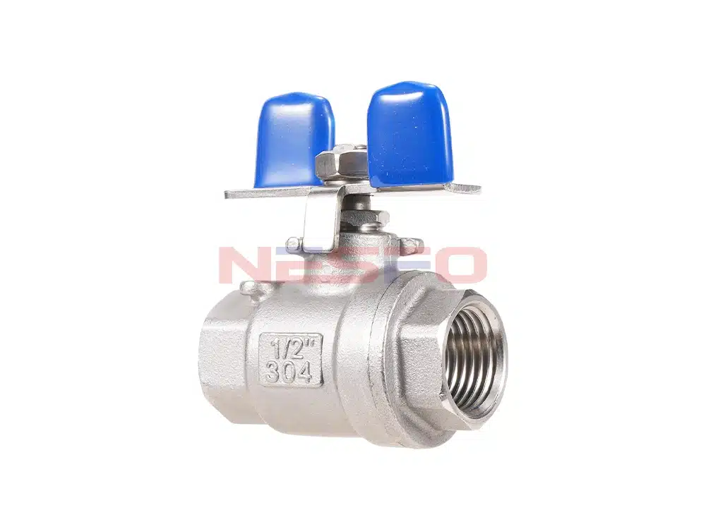 Válvula de bola de dos piezas con maneta de disco de acero inoxidable 304 Q11F-16P