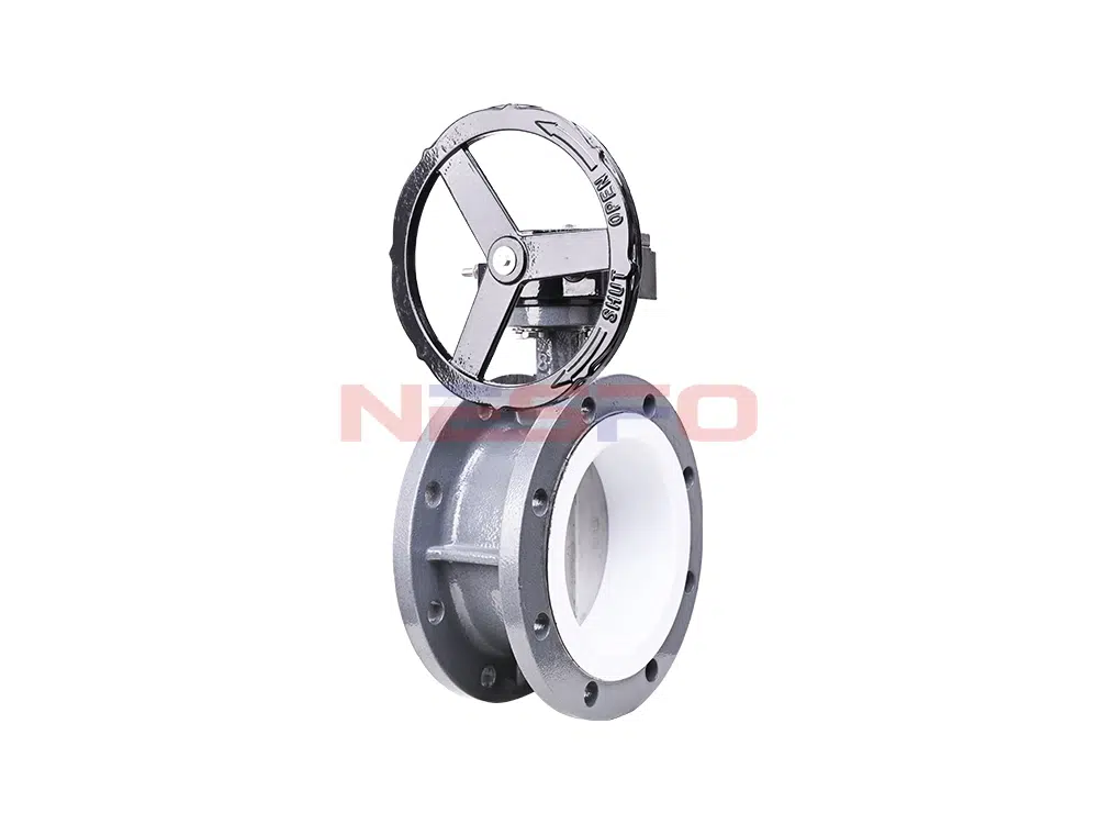 Gegoten stalen PTFE turbine vlinderklep met flens D341F-16C
